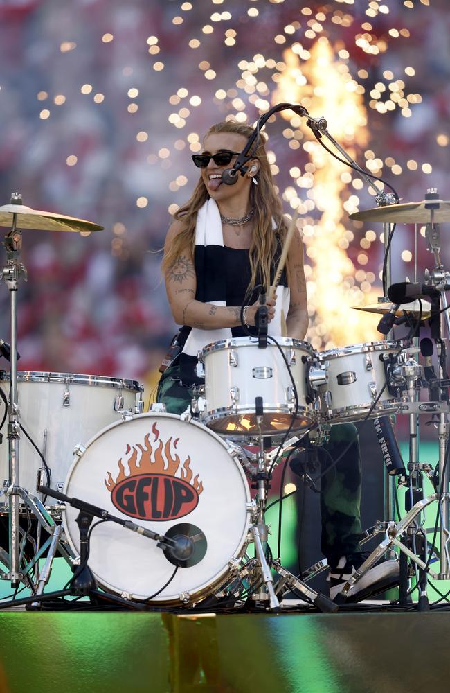 G Flip performs at half time during the 2022 AFL Grand Final match between the Geelong Cats and the Sydney Swans. Picture: Getty