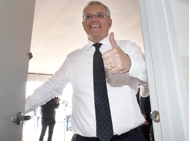 GEELONG, AUSTRALIA - NewsWire Photos DECEMBER 09, 2021: Prime Minister Scott Morrison visits a new housing estate at Charlemont near Geelong. Picture: NCA NewsWire / Andrew Henshaw