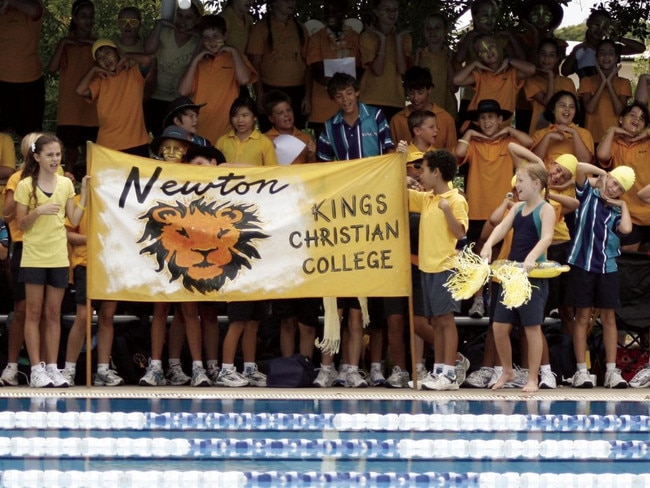 Students from King's Christian College show some team support at the schools sports carnival