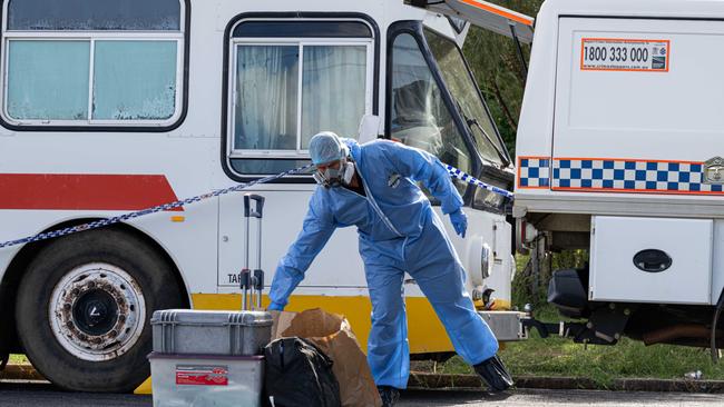 Police investigating the disappearance of Pheobe Bishop. Picture: Paul Beutel
