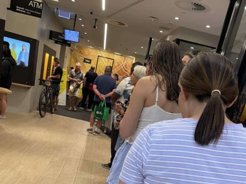 One person said they’ve never seen their bank so busy. Picture: Facebook