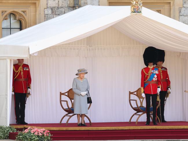 Lieutenant Colonel Michael Vernon, Queen Elizabeth II, Prince Edward, Duke of Kent and Lt Colonel Charles Richards. Picture: Chris Jackson/Getty Images