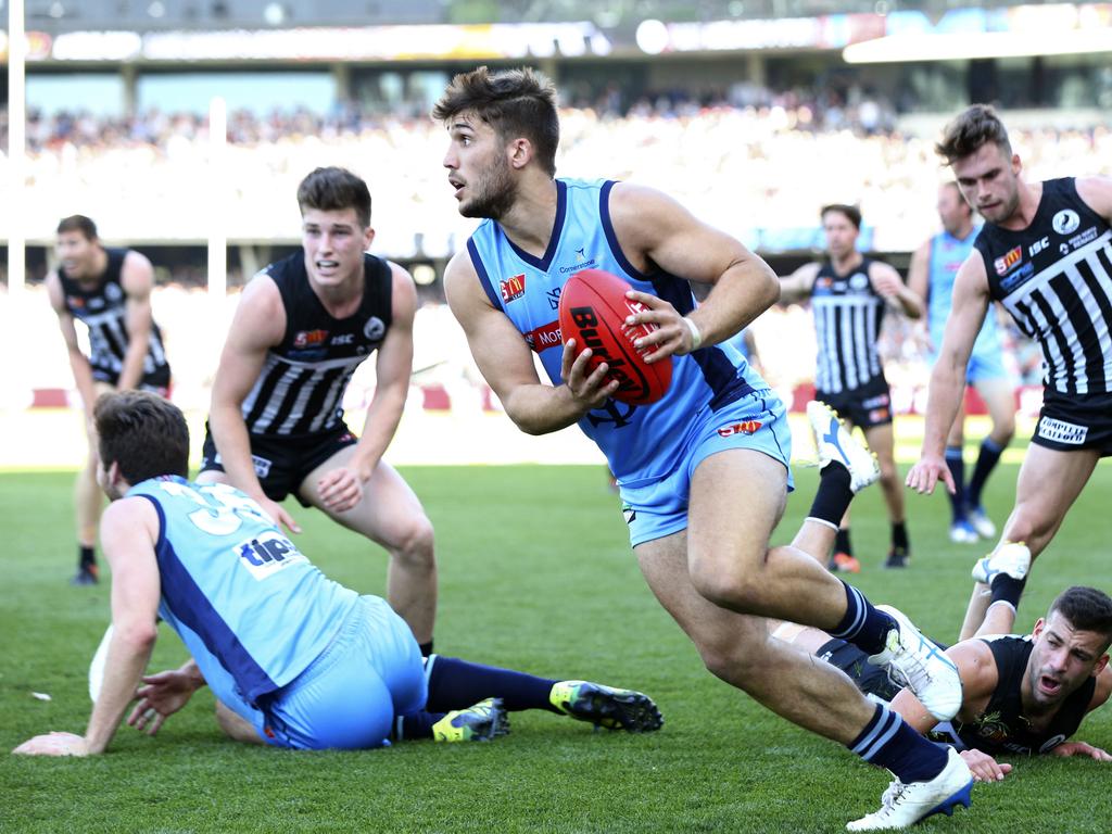 James Battersby looks to go forward. Picture Sarah Reed