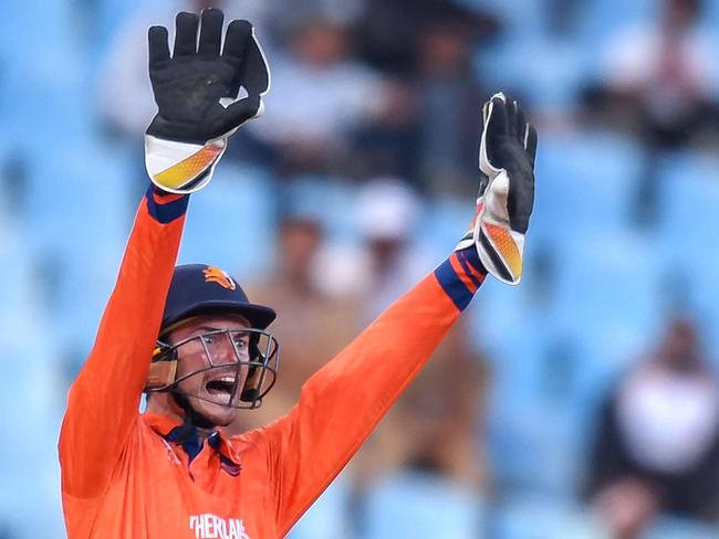 Netherlands captain Scott Edwards. (Photo by Noah SEELAM/AFP)