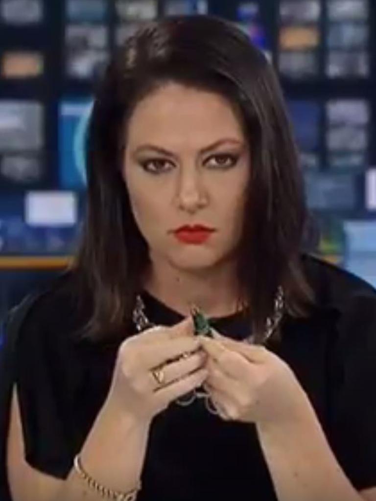 Natasha Exelby nearly jumped out of her chair when she momentarily failed to realise she was on-air. Picture: ABC