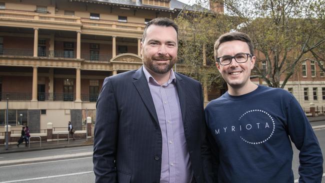 Lot Fourteen tenants Chamonix’s Scott Grigg and Myriota co-founder Dr Alex Grant.