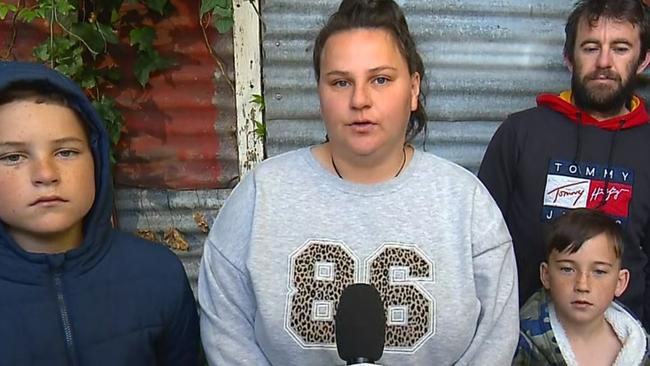 A family of five are living out of a shed after they were evicted from their home two years ago. Picture: Today