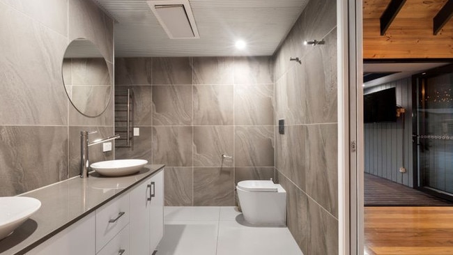 One of the bathrooms inside the home.