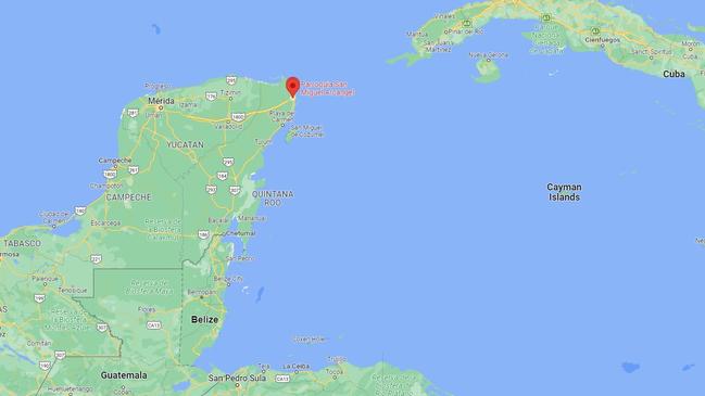 Tahnee Shanks is understood to have been living in Merida, 300km west of Cancun on the Yucatán Peninsula in Mexico. Highlighted on the map is Cancun, where her daughter was found.