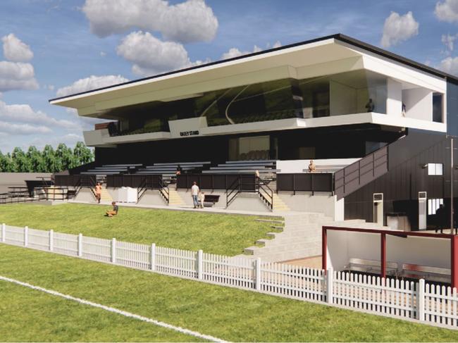 Unley Oval Architectural renders of upgrades to the Oatey Stand at Unley Oval. Image: Bell Architecture