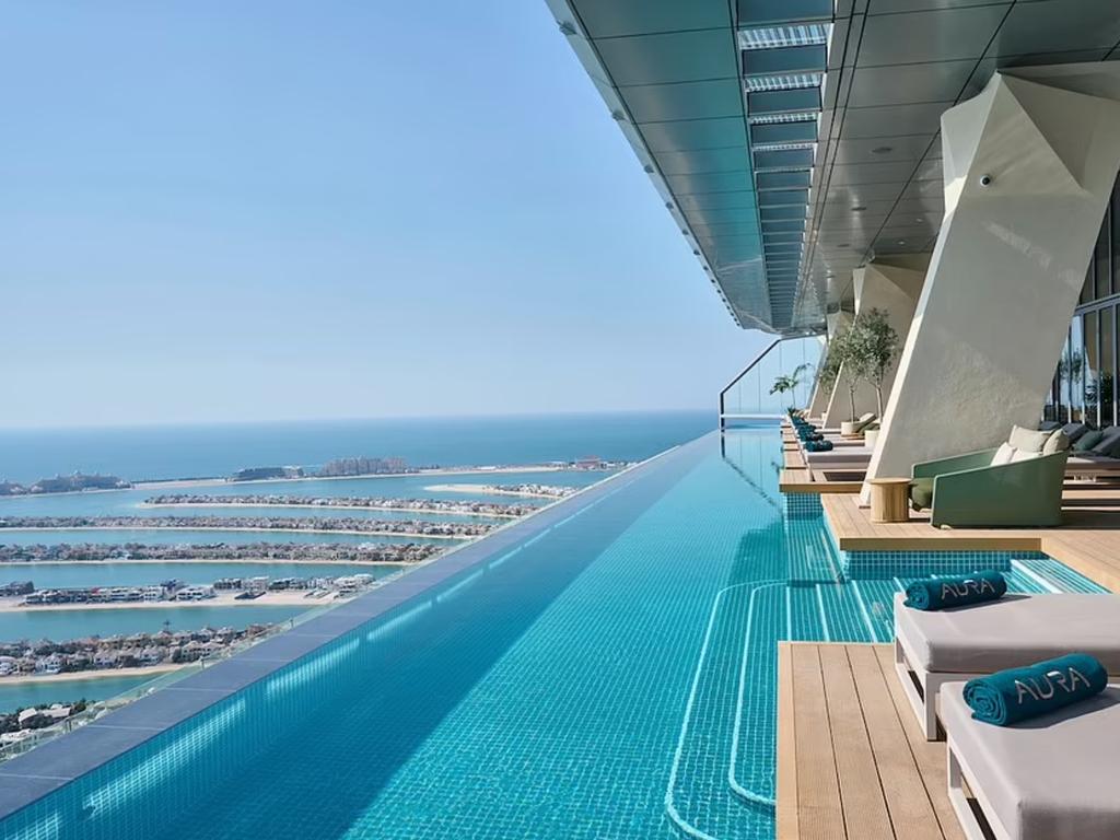 Sunbeds are placed around the edge. Picture: Aura Skypool