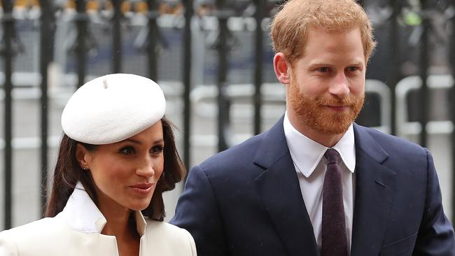 (FILES) In this file photo taken on March 12, 2018 Britain's Prince Harry (R) and his fiancee US actress Meghan Markle attend a Commonwealth Day Service at Westminster Abbey in central London, on March 12, 2018. - Britain's Prince Harry and wife Meghan Markle are expecting their second child, their spokesman told British media on February , . (Photo by Daniel LEAL-OLIVAS / AFP)