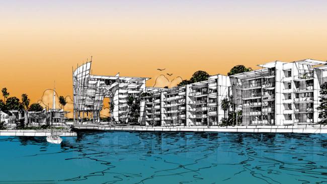 One of the many proposals to develop the island. Many were proposed, just one was built