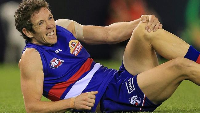 AFL: Round 3 Western Bulldogs v Robert Murphy injured his knee in the four term Picture:Wayne Ludbey