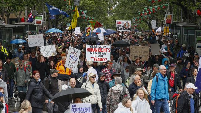 There was a large crowd, despite the rainy conditions. Picture: Daniel Pockett