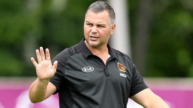 Broncos coach Anthony Seibold has a big call to make. Picture: Bradley Kanaris/Getty Images