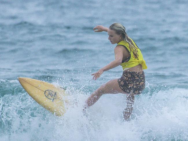 Early Saturday heats of The Burleigh Heads Boardriders Single Fin Festival. Picture: Glenn Campbell