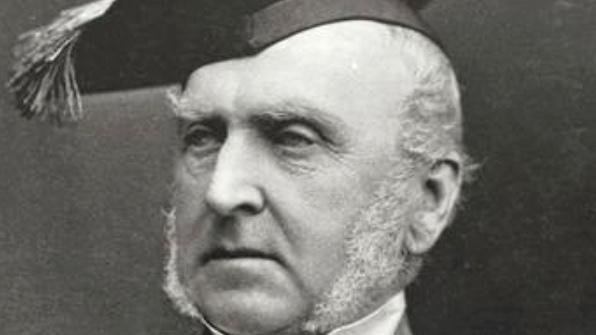 Judge Redmond Barry, who heard the trial of the Nelson robbers, and a newspaper article about the heist. Pictures: Trove, State Library of Victoria