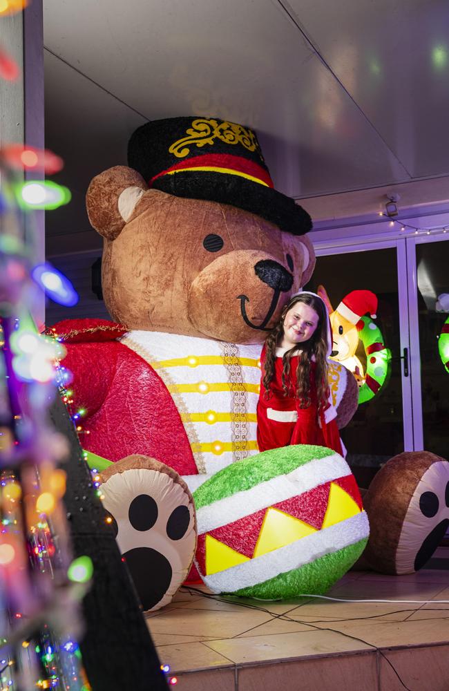 Isabella Botten at her family's Christmas lights display in Newtown, Monday, December 9, 2024. Picture: Kevin Farmer