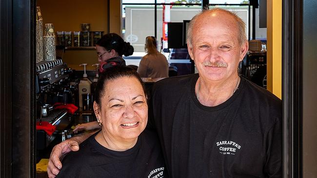 Bec and Chris Bee, franchise owners of Zarraffa’s in Pialba and the Bay Plaza. Photo: Facebook