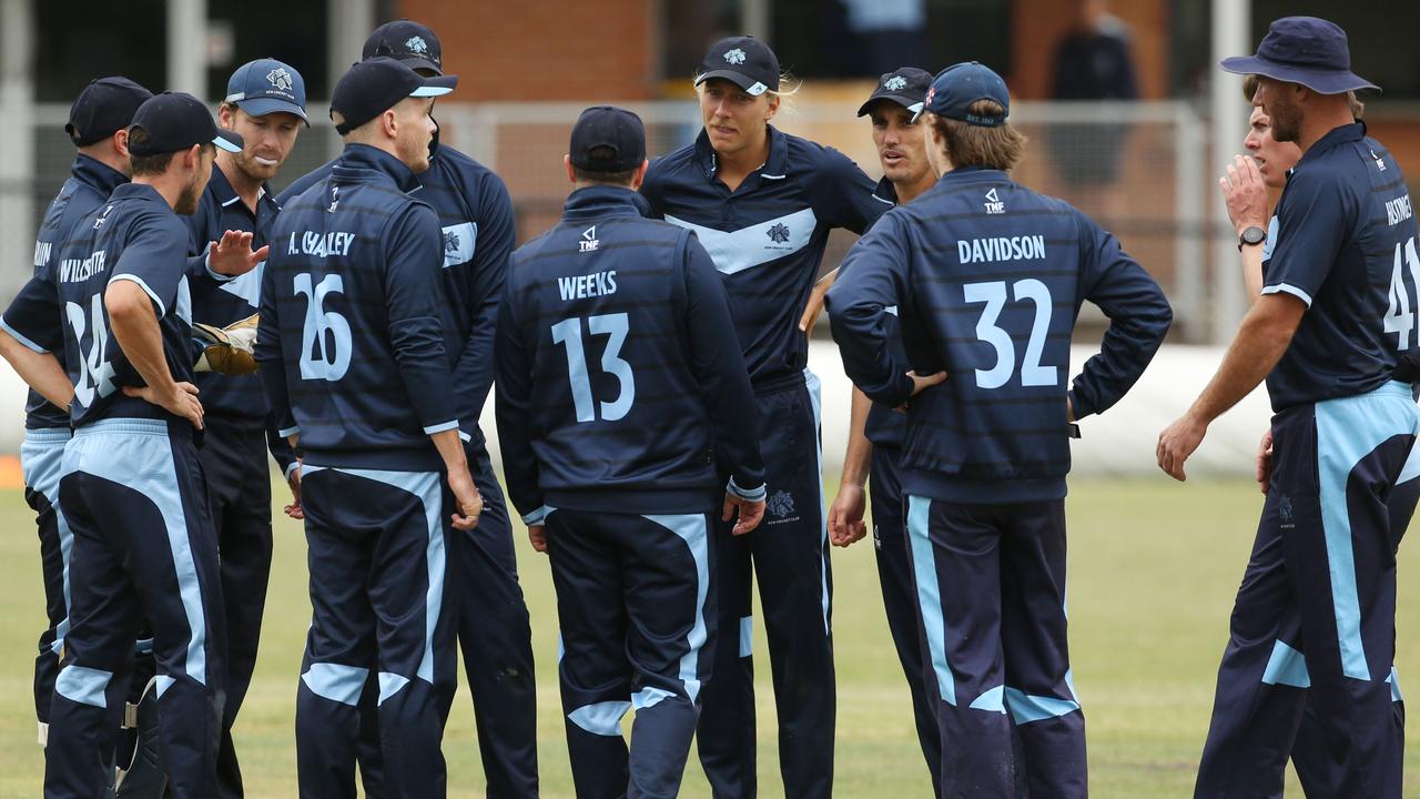 VSDCA - Kew celebrates a wicket against Hoppers Crossing. Picture: Stuart Milligan