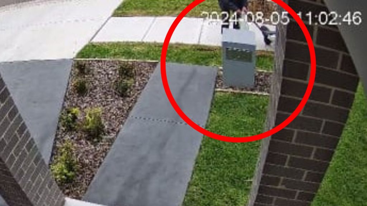 CCTV vision captured the man putting the suspicious package in people's mailboxes on Monday morning.