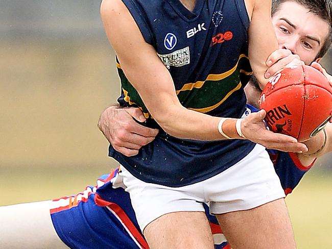 VAFA footy: Point Cook V Westbourne Grammarians. No 30 Vincent Leung for Westbourne. Picture: David Smith