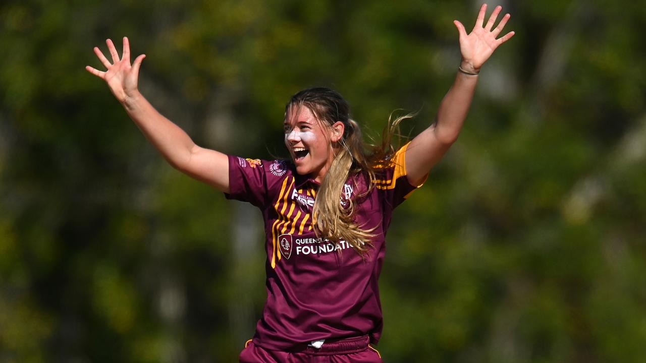 Courtney Sippel was the Queensland Fire’s best with 4-40 from eight overs at Peter Burge Oval on Thursday. Picture: Albert Perez / Getty Images