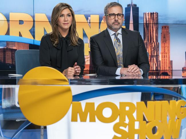 Jennifer Aniston, left, and Steve Carell both got nominations for The Morning Show. Picture: AP