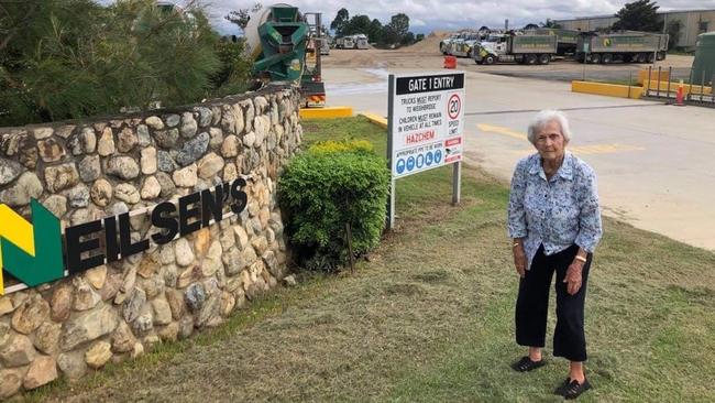 The late Ruby Neilsen at Neilsen’s Concrete in Brendale.