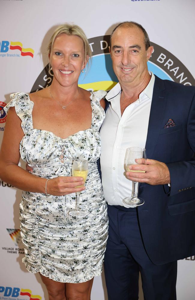 Sylvia Brocket and Steve Schaeche at the Surf Life Saving Queensland Point Danger Branch centennial celebration at Sea World for Gold Coast at Large. Picture, Portia Large.