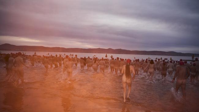 Nude Solstice Swim, Dark Mofo 2023. Picture: Remi Chauvin