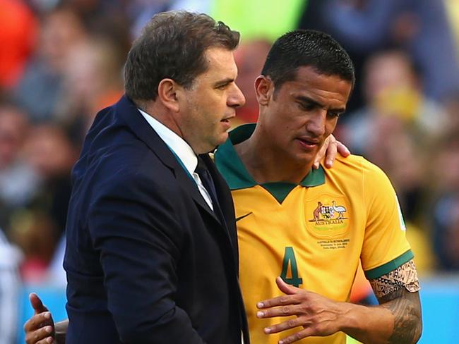 Postecoglou’s Socceroos almost pulled off the improbably against the Netherlands. Picture: Cameron Spencer/Getty Images