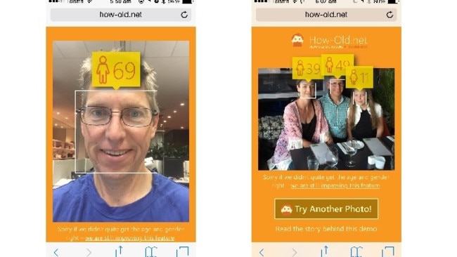 Age is a number ... National technology writer Rod Chester uses Microsoft's How-old.net tool to find he is much older, apparently, than his family.