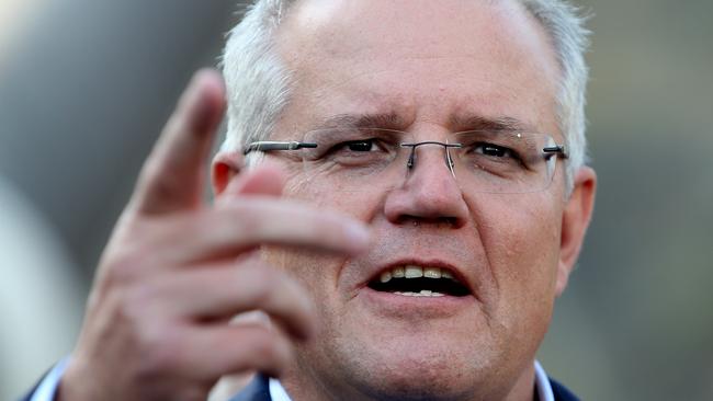 PM Scott Morrison visiting the Snowy Hydro Tumut 3 Power Station, in NSW. Picture Kym Smith