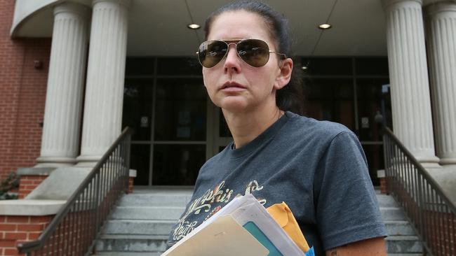 Brooklin Carter, ex-wife of Paul Carter outside Albany County Family Court. Picture: Stuart Ramson