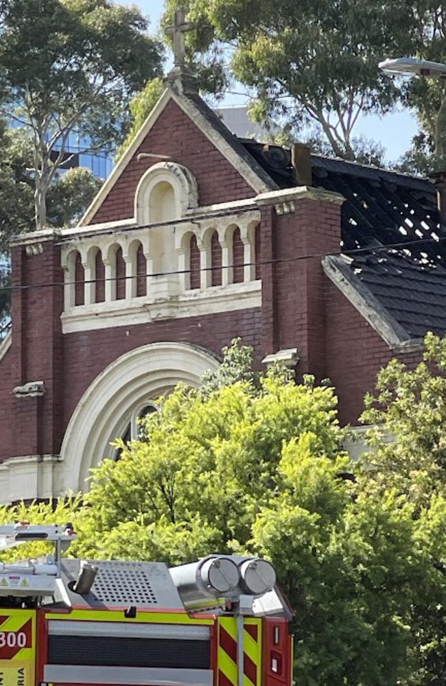 The roof was extensively damaged by the fire. Picture: Himangi Singh