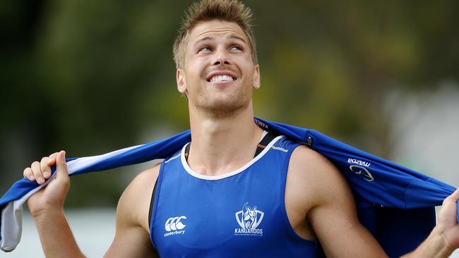 North Melbourne training at Aegis Park, Andrew Swallow after training . Melbourne. 8th April 2015. Picture: Colleen Petch.