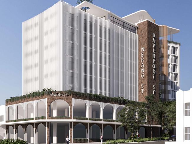 Artist impression of a proposed redevelopment of the Courthouse Hotel in Southport on the Gold Coast.