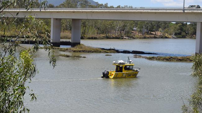 Rockhampton Coastguard patrolling the Fitzroy River on Friday afternoon.