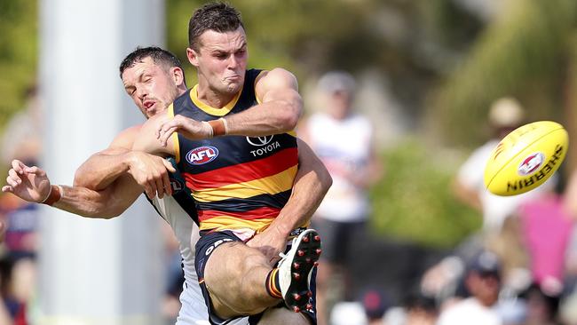 Brad Crouch is back in business with the Crows. Picture: Sarah Reed 