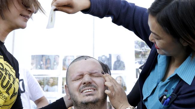 One hospital staff member got into the spirit. He raised more than $1000 on his own and then lost his eyebrows.