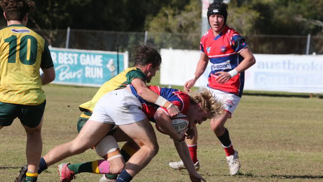 Action galleries of the junior rugby union grand finals, match played at Surfers Paradise Home Ground. Surfers Paradise Dolphins Vs Bond Uni under 18s division. Picture Mike BatterhamAction galleries of the junior rugby union grand finals, match played at Surfers Paradise Home Ground. Surfers Paradise Dolphins Vs Bond pirates under 18s division. Picture Mike Batterham