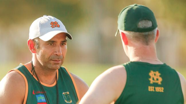 St Mary’s coach Anthony Vallejo will miss his team’s next four games as part of AFLNT’s massive penalties handed down to the club following breaches of the NTFL’s residency rules. Picture: Glenn Campbell