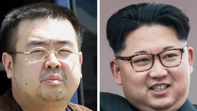 A man believed to be Kim Jong-nam, son of the late-North Korean leader Kim Jong-il, and a file photo (R) of his half-brother, current North Korean leader Kim Jong-un. Picture: Toshifumi KITAMURA AND Ed JONES