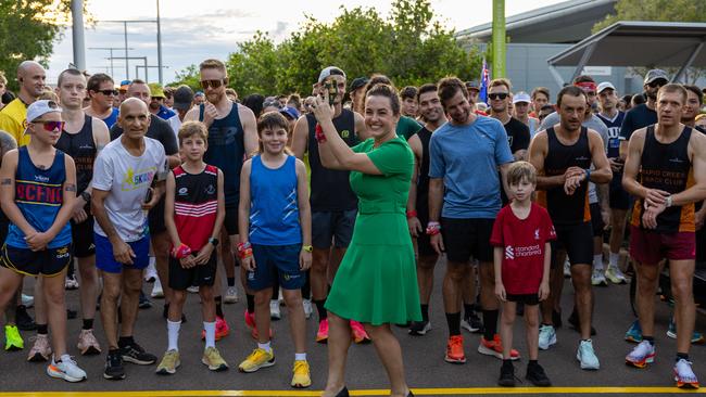 Chief Minister Lia Finocchiaro started the Oz Run. Picture: Pema Tamang Pakhrin