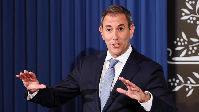 Treasurer Jim Chalmers in Brisbane on Monday. Picture: NewsWire / Tertius Pickard