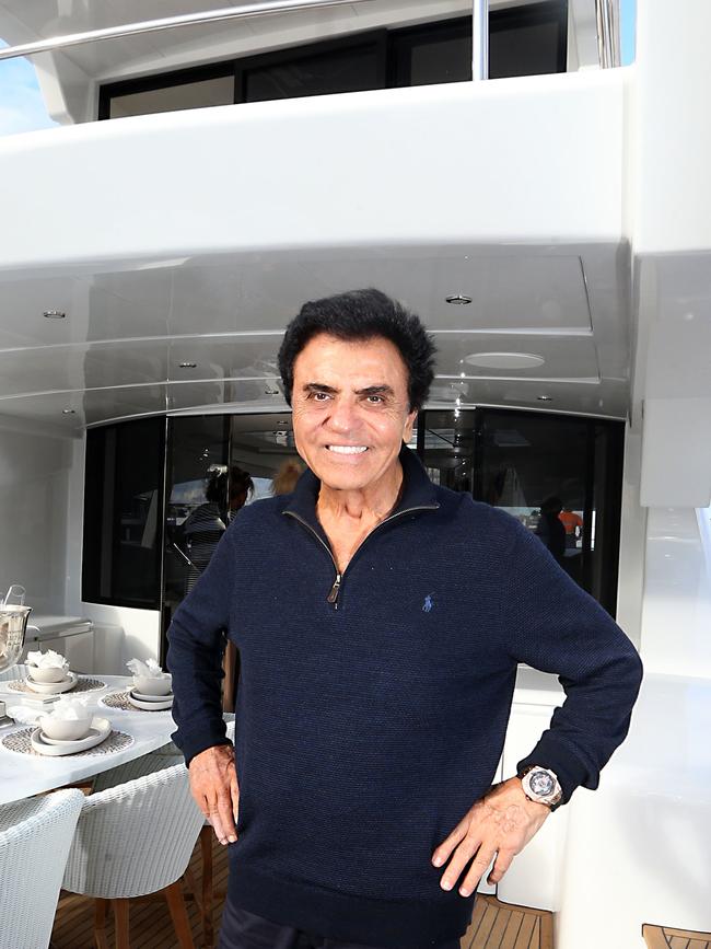 Hairdressing mogul Stefan Ackerie with his 100ft superyacht.