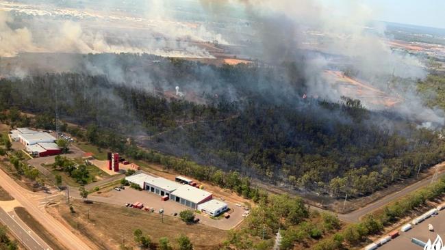 NT Fire and Emergency Services aerial photos of a large bushfire which burnt in Berrimah on Friday, August 9. Picture: Supplied