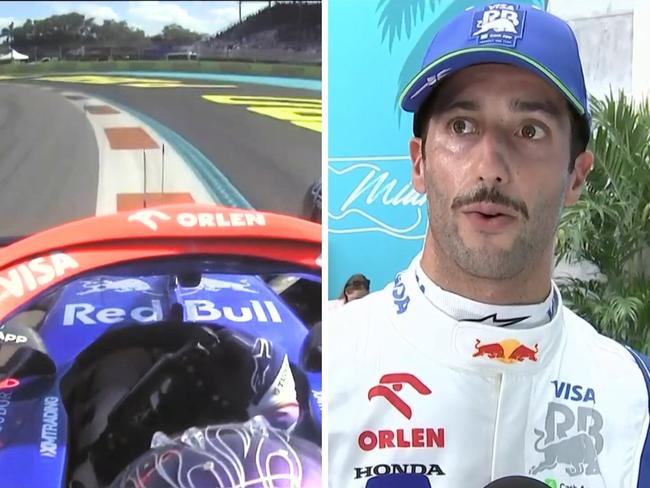 Daniel Ricciardo was an a rollercoaster at the Miami Grand Prix. Photo: Sky Sports.